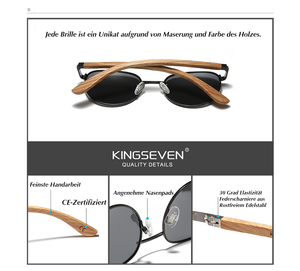 BAMBOO™ - 2024 7363 Designer Sonnenbrille Handgefertigt aus Edlem Naturholz