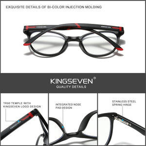KINGSEVEN™ - 2024 9009A Titanium Blau Licht Blocker Transparent Brille